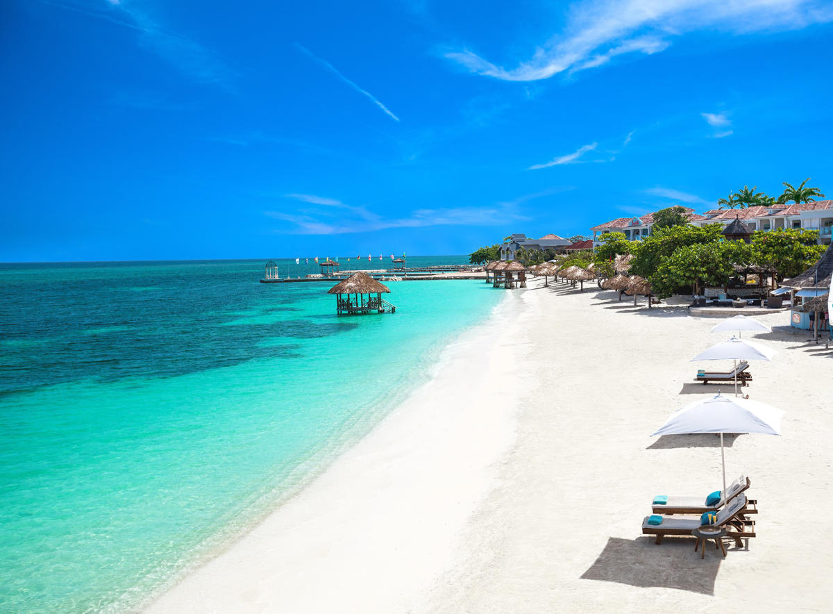 Montego Bay, Jamaica coastline and resort area