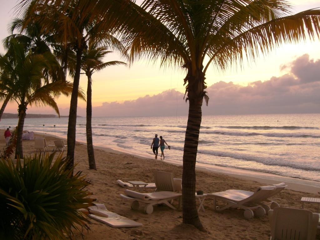 Negril, Jamaica beach and clear turquoise water